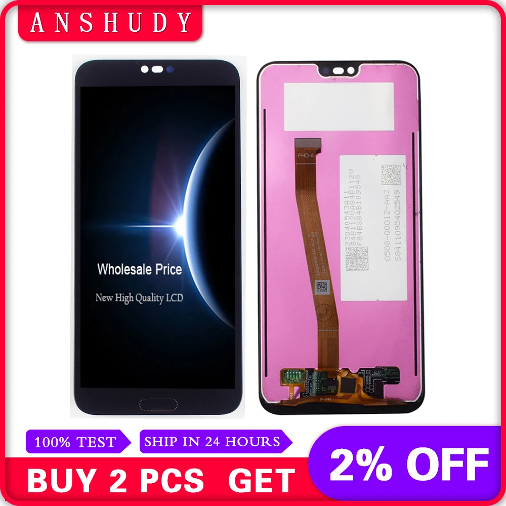 

LCD For Huawei Honor 10 COL-L29 LCD Display Panel Module Touch Screen Digitizer Sensor Assembly NO Fingerprint