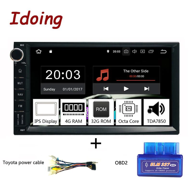 Idoing " PX5 4 Гб ОЗУ 32 Гб ПЗУ 8 ядерный Универсальный 2Din автомобиль Android 9,0 радио плеер ips экран gps навигация Мультимедиа Bluetooth - Цвет: Toyota and OBD