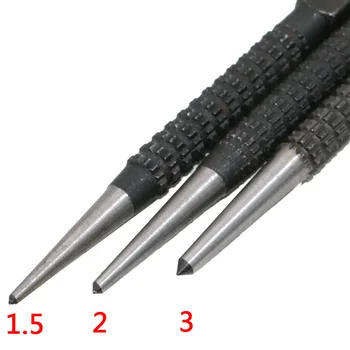 

3pcs/set Non Slip Center Punch Alloy Steel 3/32" Metal Wood DIY Marking Tool Marker for Proofing Hole 10cm Length Drilling Tool
