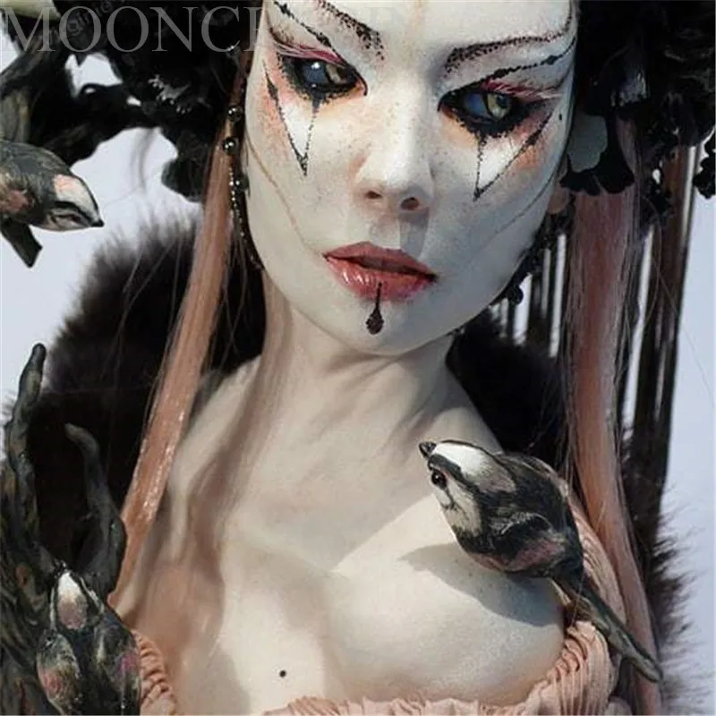 

5D Diy Diamond Painting Cross Stitch Woman With Horror Makeup Diamond Embroidery Full Round Mosaic Decoration Resin Stickers Kit