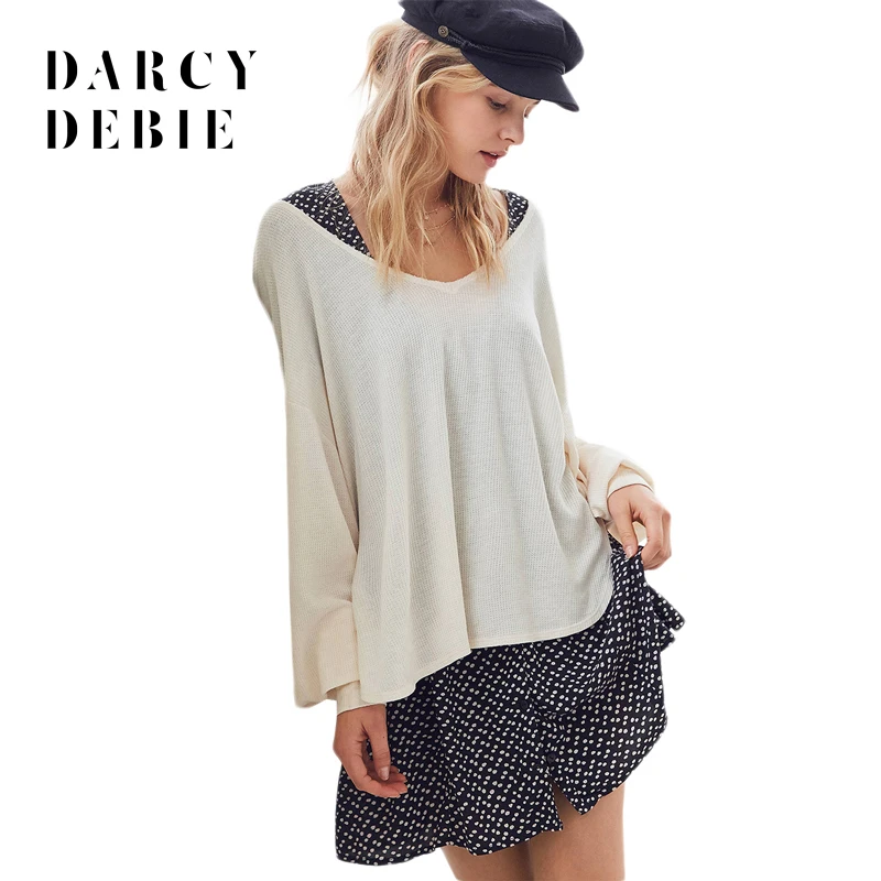 Darcydebie Для женщин Draped V Средства ухода за кожей шеи Футболка белый Повседневное