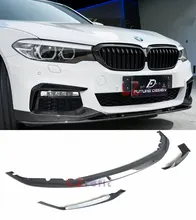 P Style Real Carbon Fiber Front Lip Spoiler Splitter 3pcs Комплект для BMW 5-Series G30 2017UP