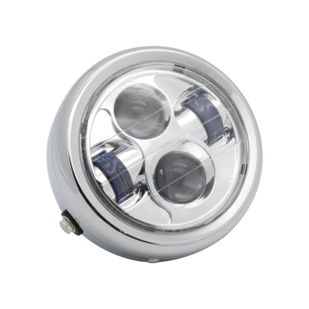 Universal Motorcycle Headlight 6.5 Inch LED Round Head Lamp Bulb for Harley Sportster Cafe Racer Bobber Cruisers Choppers (5)