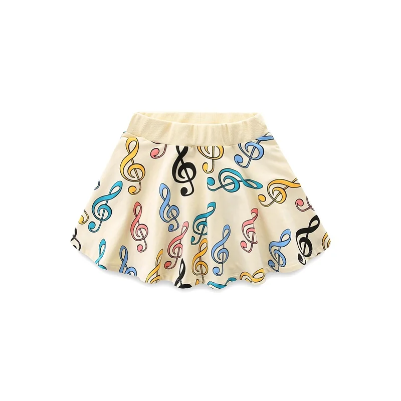 Модная летняя Милая юбка для девочек хлопковая юбка с изображением птиц и музыкальной ноты простая детская юбка for1-6Age, 3 стиля