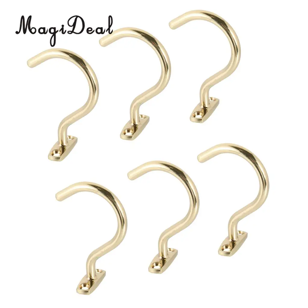MagiDeal 6 Pcs Snooker Billiard Table Cue Brass Hook to Hold Bridge Stick Pool Rack 