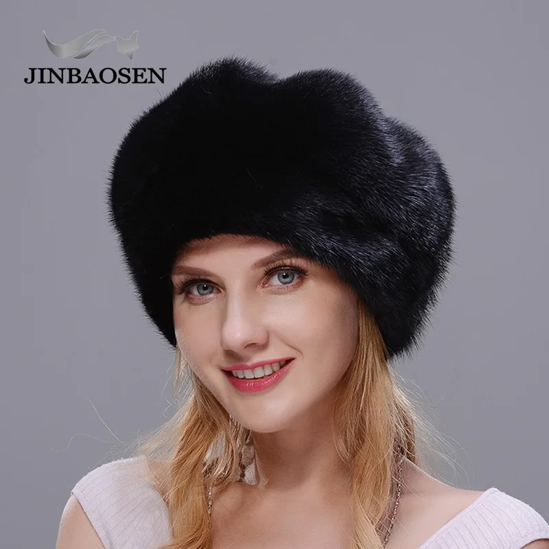 JINBAOSEN русская зимняя полностью замшевая шапка с роскошной модной черной толстой