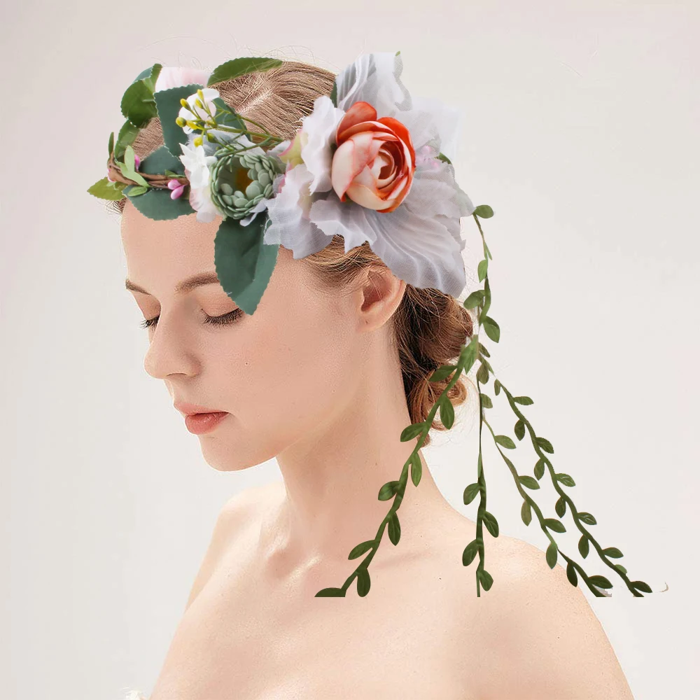 

Ladies Girl Headdress Beach Head Wear Hair Accessories New Design Fashion Flower Headband Bride Wedding Party Head Hoop