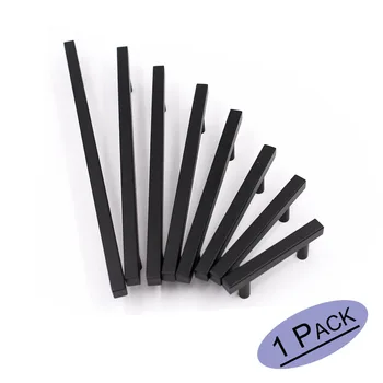 

Black Cabinet Knonbs Handles Square T Bar Drawer Pulls Modern Cupboard Door Handles Stainless Steel LSJ22BK 1 Piece