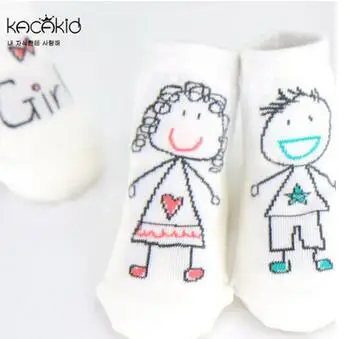 Противоскользящие детски носки для мальчиков и девочек корейская мода хлопчатобумажные детские носки с принтом детские аксессуары носочки для самых маленьких