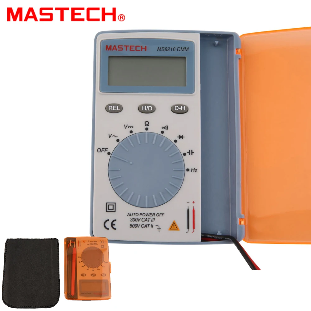 MASTECH MS8216 Мини цифровой мультиметр AC/DC напряжение 4000 отсчетов Автозапуск DMM тестер детектор с диодными данными ho