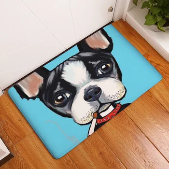 

Flannel Cartoon Animal Dog Welcome Mats for Front Door Waterproof Living Room Door Mats Entrance Kitchen Carpet Home Floor Mat