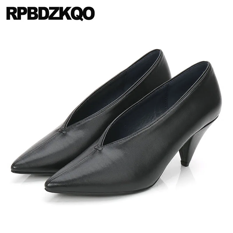 

Gray Pointed Toe Special High Heels Big Size Strange Designer Novelty Retro 2018 Pumps Black Vintage Thick 4 34 Pink Shoes Women