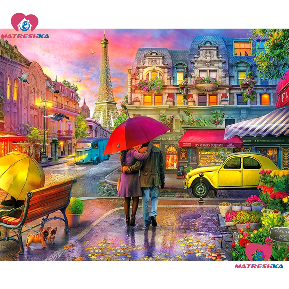 

Full Drill 5D DIY Diamond Painting completely Square/round"Paris landscape"punto de cruz diamante accessories cross stich kits