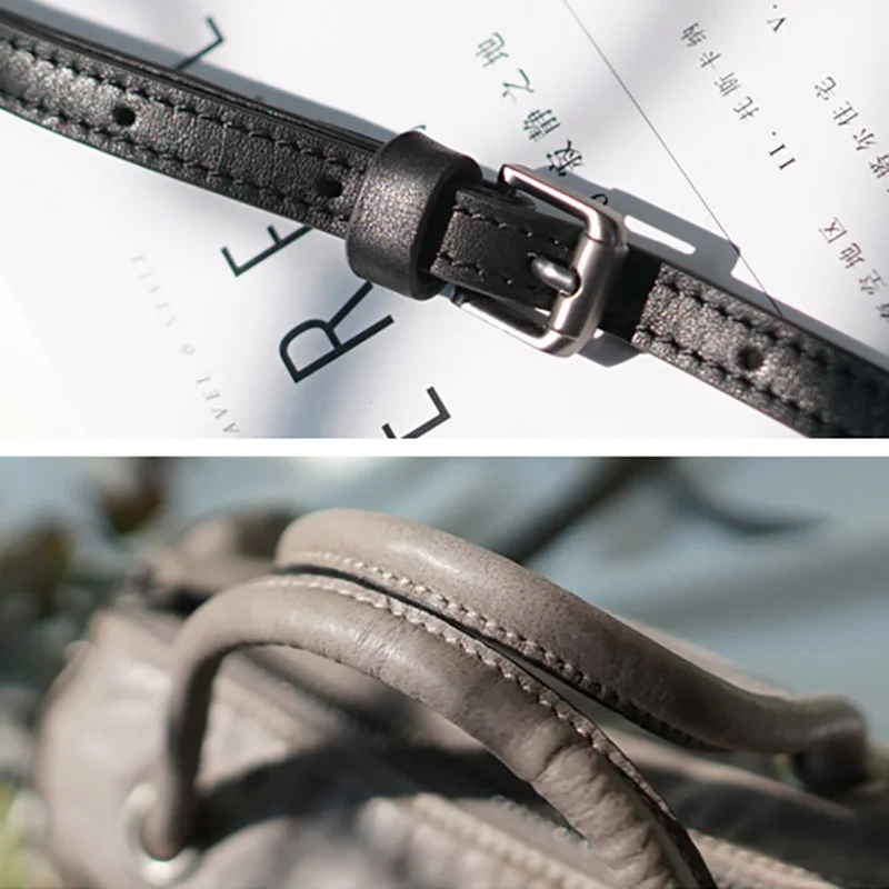 AETOO Leather fashion retro slant strap female bag, handmade cowhide simple shoulder bag, pillow bag, lady portable Satchel