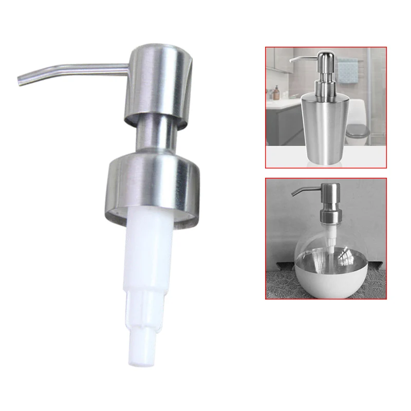 Soap Pump Nozzle Liquid Lotion Dispenser Replace Jar Tube Stainless