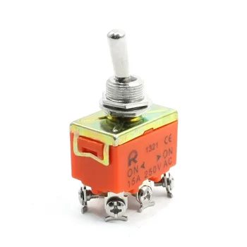 

Orange AC 15A 250V 2 Position DPDT ON ON 6 Pin Toggle Switch