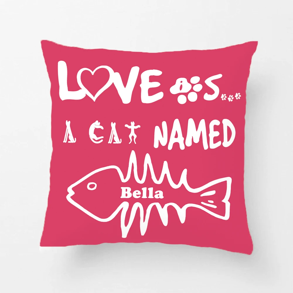 

Love Is A Cat Custom Throw Pillow Case Decorative Cushion Cover Pillowcases Can Choose Color Customize Gift By LVSURE