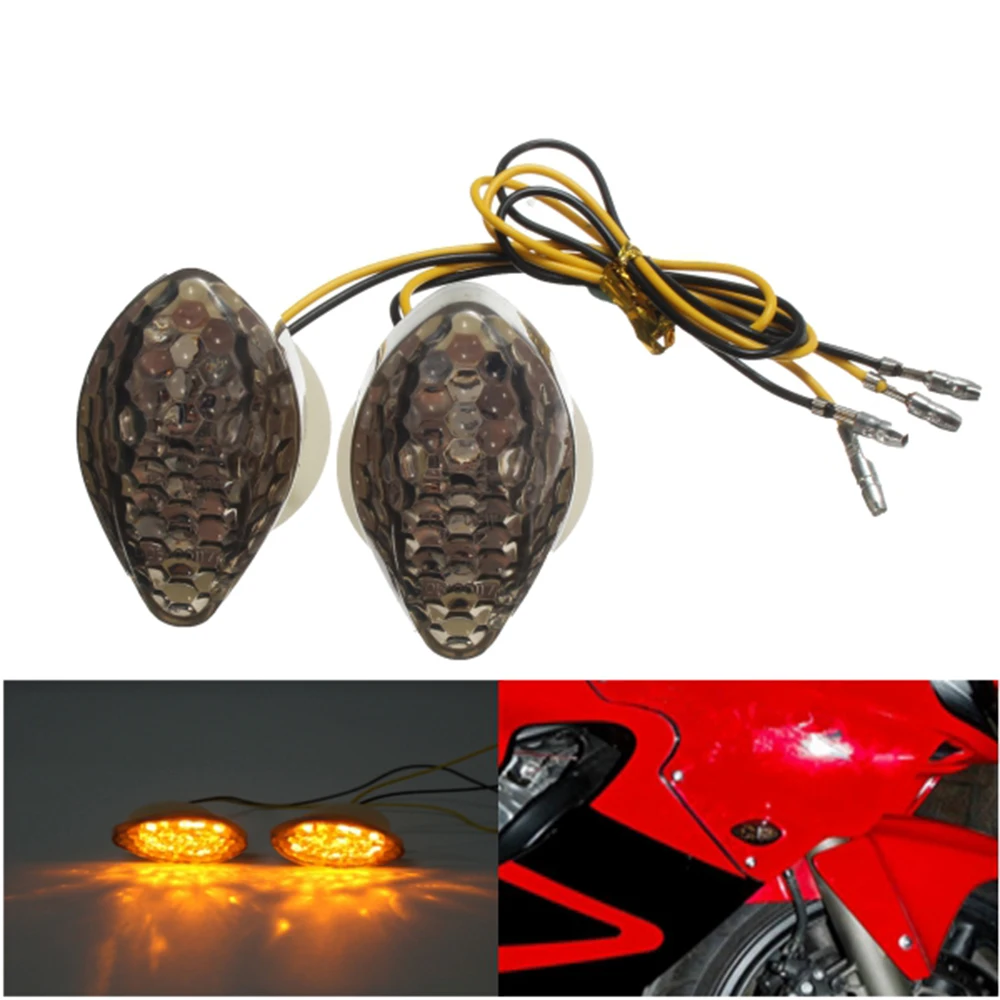 

2 pieces/(1 set) Universal Motorcycle Smoke LED Flexible Turn Signal Light for Honda CBR600RR 2003-2012 2004 05 06 07 08