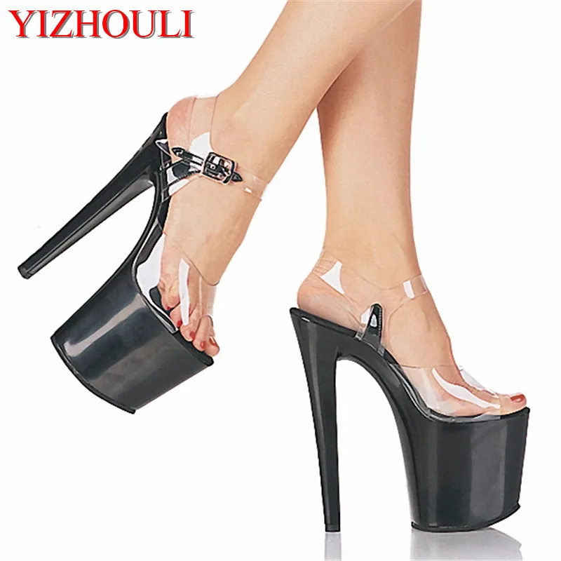 20cm-super-high-heeled-shoes-buckle-decorative-waterproof-hate-day-high-heel-sandals-big-yards-for-women's-shoes