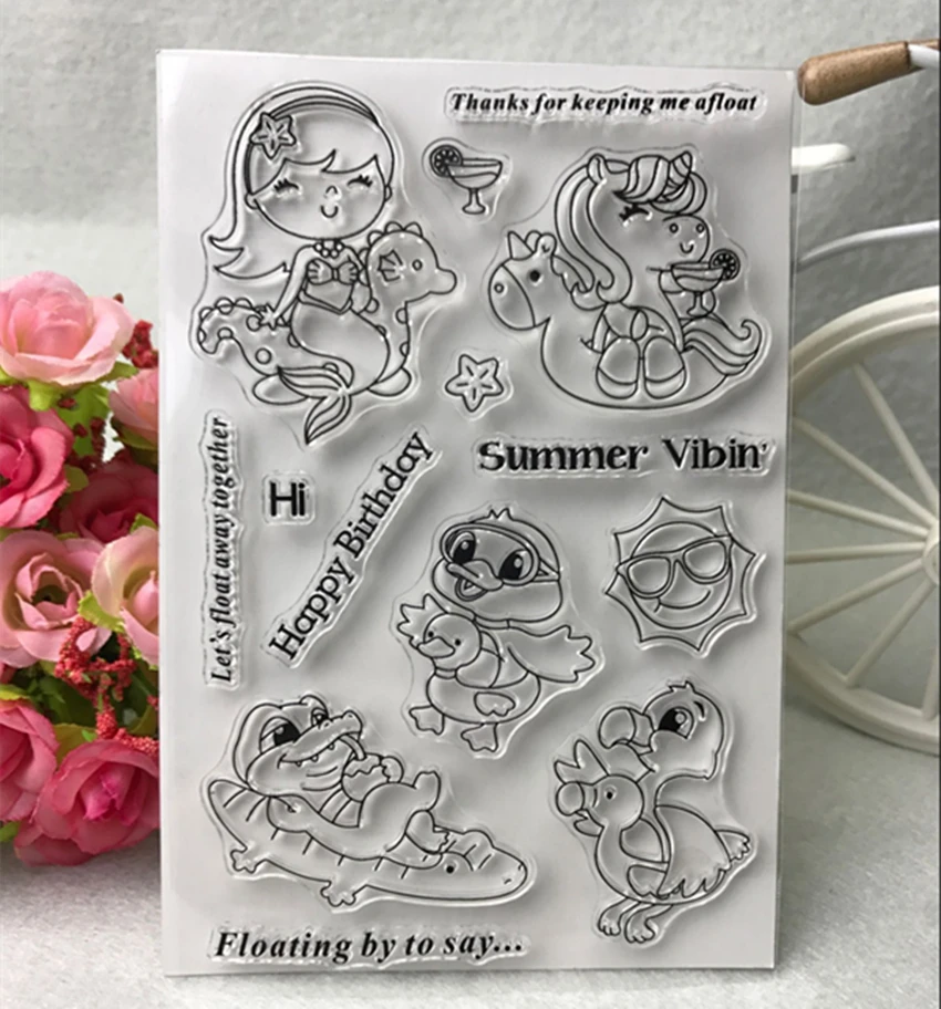 

Summer seaside stamp Clear Stamp for Scrapbooking Transparent Silicone Rubber DIY Photo Album Decor
