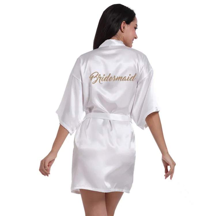 2018 новый сексуальный халат Для женщин шелковый атлас Халаты невесты халат Bronzing Косметическая пудра халат женские Халаты женские халат