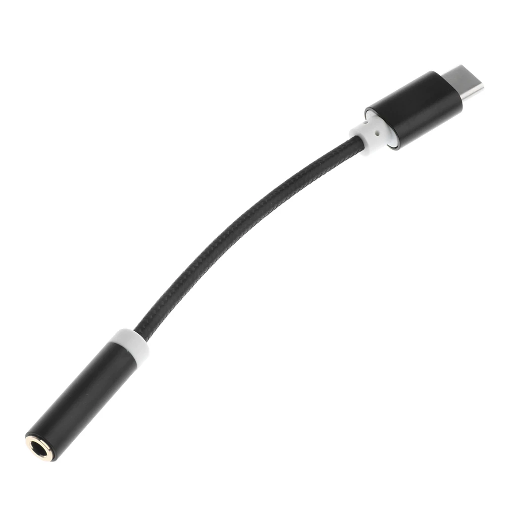 2 Pieces Nylon Braided USB 3.1 Type C to 3.5mm Female Headphone Jack Audio Adapter Cable for New Macbook , Oneplus
