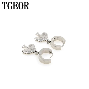 

Hot wholesale charms 20pcs surgical stainless steel Small hoop dangle tree Backing Earring Free shipping