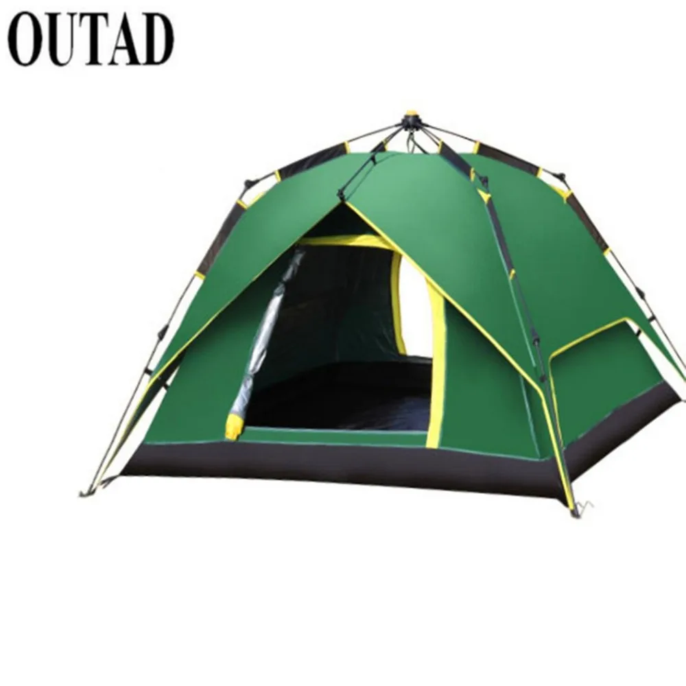 

OUTAD 3-4 Person Portable Fully Automatic Rainproof Tent Double Layers Outdoor Camping Hiking Fishing Backpacking Tent