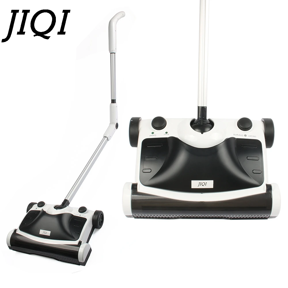 JIQI Hand Push Sweeper Mop Foldable Cordless Rechargeable Mopping Dust