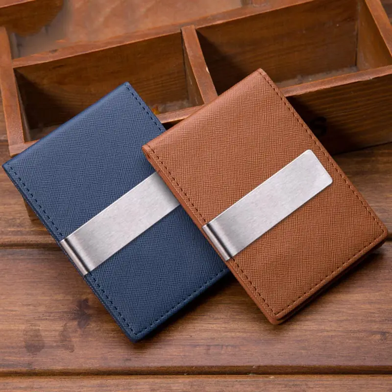 

New Wallet Creative Men's Wallet PU Leather Personality Blue Brown Ultra-thin Card Package Solid Color Wallet MQB-19