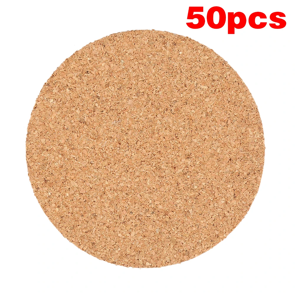 

New JosheLive 50pcs Plain Round Wood Drink Coffee Cup Mat Heat Resistant Cork Coaster Mat Table Decor wholesale