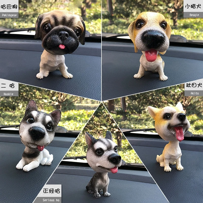 

Free Shipping Car Interior Accessories Lovely Simulation Shaking Head Dog Car Products Creative Control Trolley Ornaments