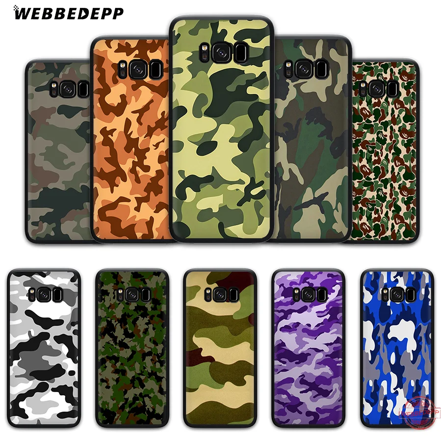 WEBBEDEPP камуфляжный армейский мягкий чехол с рисунком для Samsung A6 A7 A8 A9 J6 2018 S7 S8 S9 S10E S20