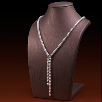 

Small Natural Pearl Necklace Customized Length Necklace Jewelry Fashion Genuine Pearls Beads Knotted Women Autumn Winter Jewelry