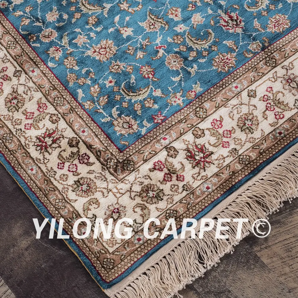 YILONG 2,75 'x4' персидский шелковый ковер синий vantage изысканный турецкий изысканный Шелковый ковер(HF017A2.75x4
