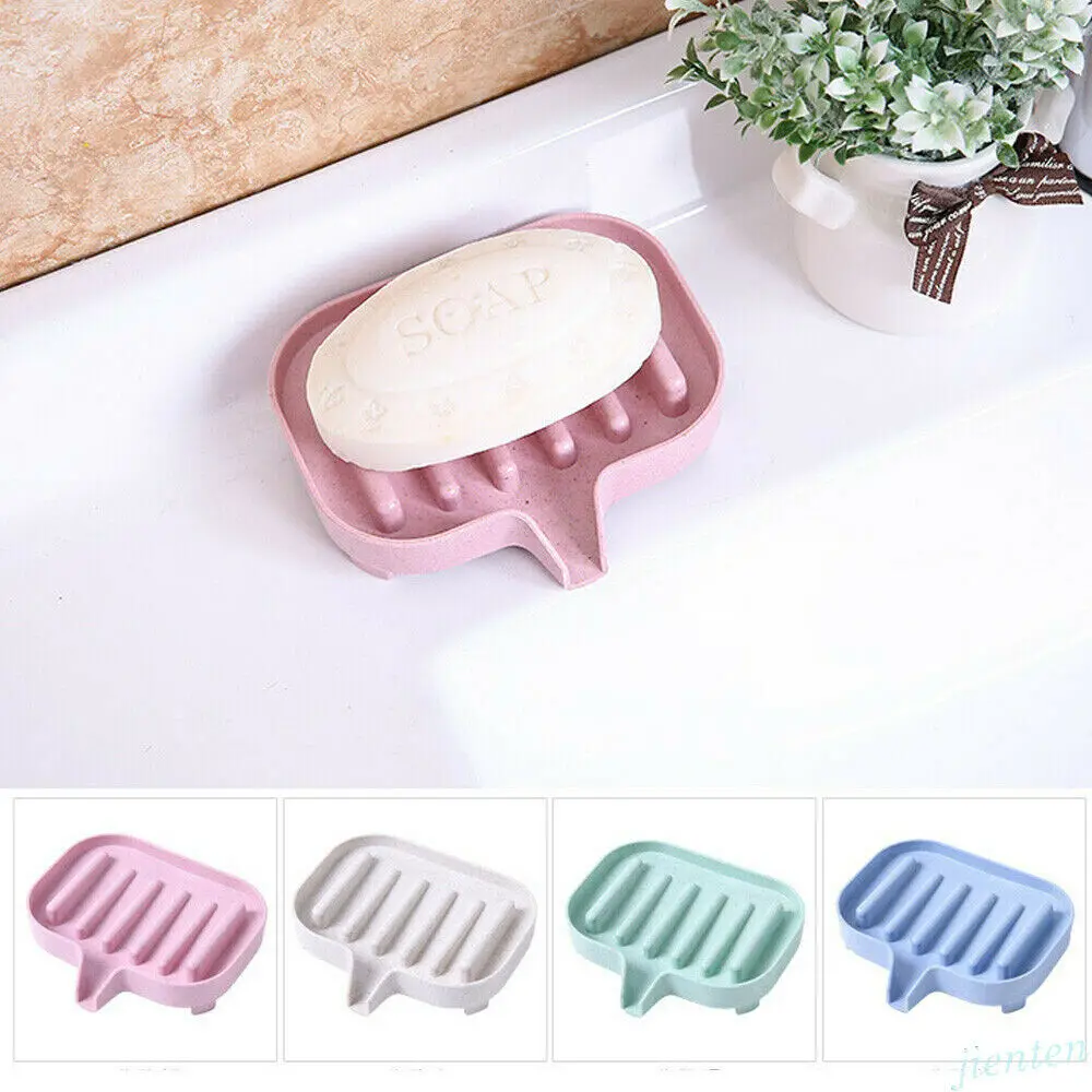 

Flexible Bathroom Soap Dish Storage Holder Rack Soapbox Tray Drain Home Acc Tool