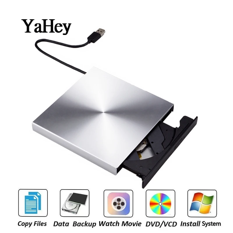 

USB 3.0 Slim External DVD Burner CD Player DVD Portatil Optical dvd computer Drive for MacBook Laptop windoes7/8/10 MAC OS Linux