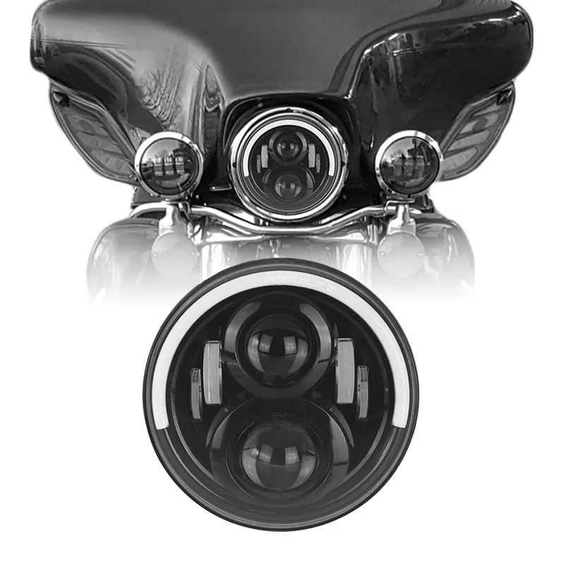 

7 Inch Round LED Headlight with White DRL Amber Turn Signal Lamp 60W for Motorcycle for Jeep Wrangler