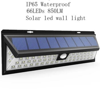 

Waterproof 66 LED Solar led wall Light 2835 SMD White Solar Power Outdoor Garden Light PIR Motion Sensor Pathway Wall Lamp 3.7V