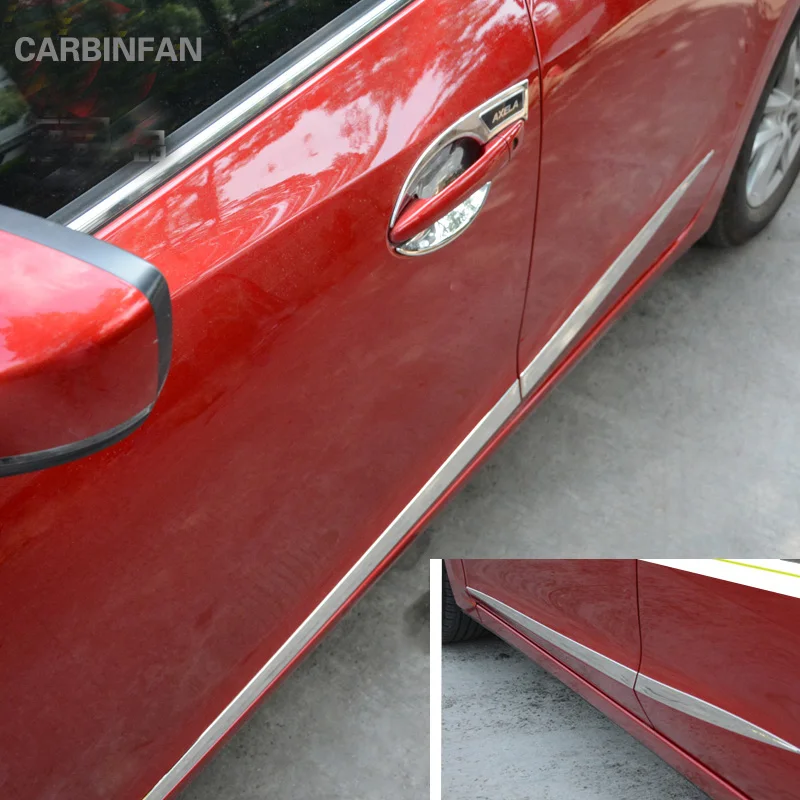 Car Door Body trim Special stainless steel door bar decorated strip protector Trim fit for Mazda