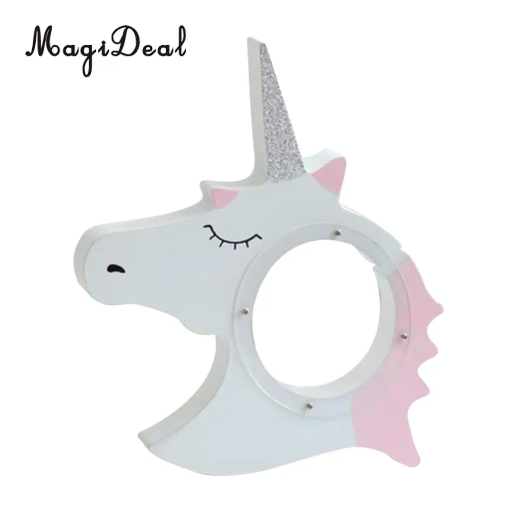 Cute Unicorn Style Baby Child Christmas Gift Wooden Cartoon Coin Bank Money Boxes Piggy Bank For Kids Birthday Gift Decor