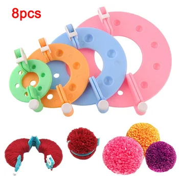 

8 Pcs Pompom Maker Kit Knitting Crafts Different Sizes Plush Ball Making Tool DTT88