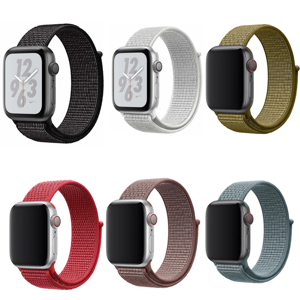 40 мм 44 серия 4 новейшая 38 42 лента для apple watch series 1 2 3 тканая нейлоновая петля ремешок