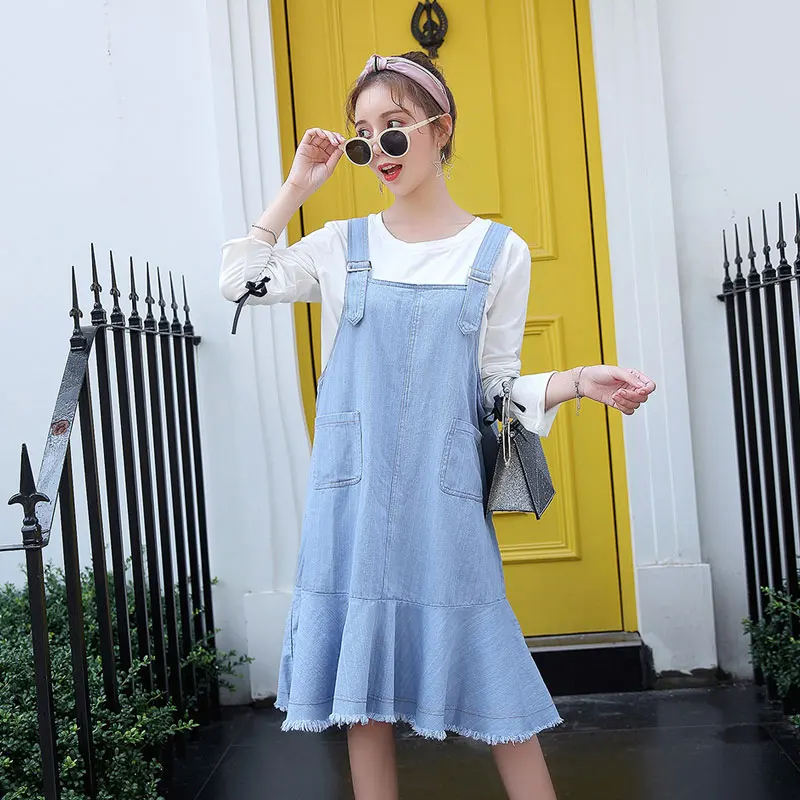 

New Fashion Autumn Maternity Dresses Casual Denim Dress For Pregnant Women Pregnancy Dress Maternity Clothing