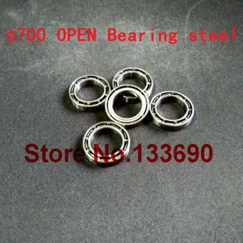 

High Quality 10pcs/lot 6700 OPEN 10*15*3 mm open metric miniature deep groove ball bearing 10x15x3 P0 GCr15
