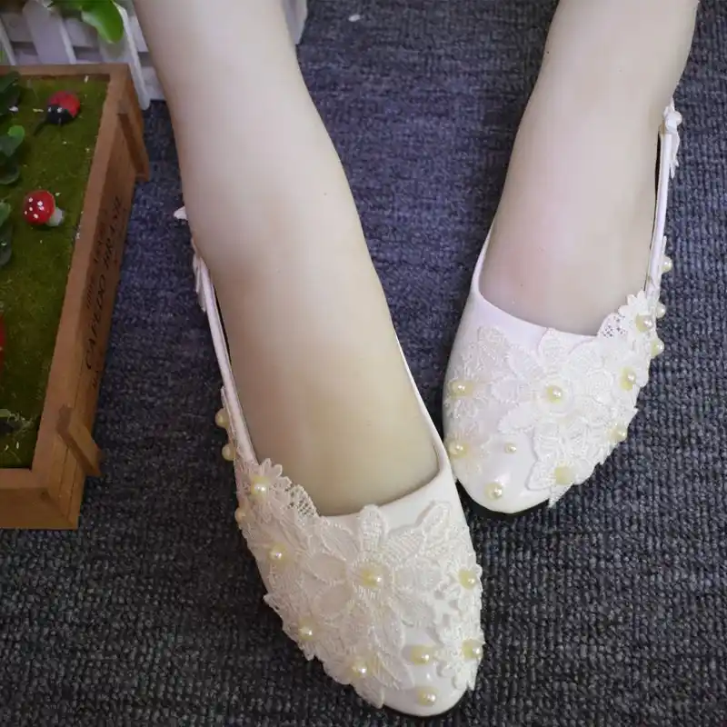 ivory lace flats
