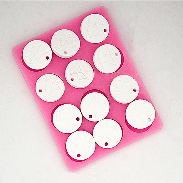 

Twelve constellations hanging mould chocolate mold pendulum decoration plaster sugar craft pendant silicone molds