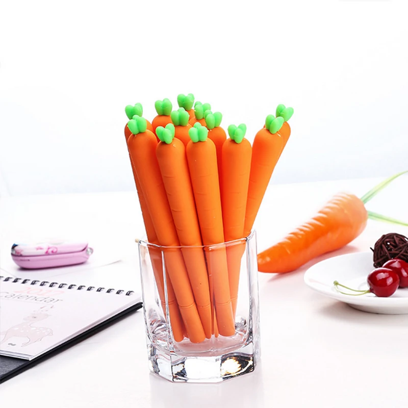 2 шт./лот мультфильм морковь гелиевая ручка записи ручка для школы офиса ручки для подписи кавайные канцелярские принадлежности питания