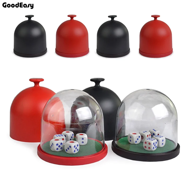 

KTV Bar Plastic Colorful With Tray Transparent Cover Gambling Casino Plastic Dice Cup Anti-cheating With 5pcs #13 White Dice