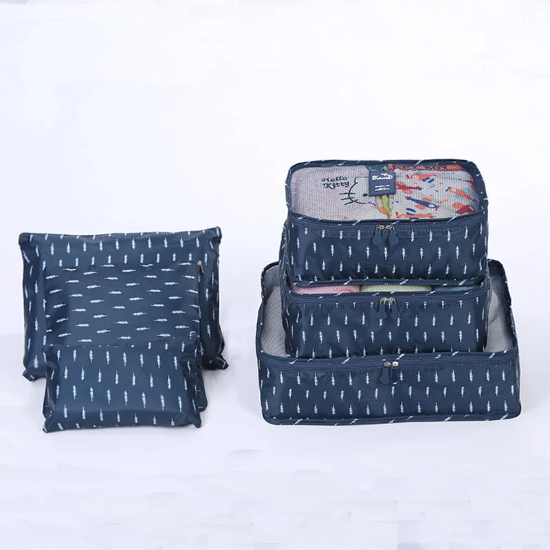 6 шт./компл. мешочек для багажа Органайзер набор сетчатая, для путешествий сумка в сумке органайзер для багажа Упаковка косметичка органайзер для одежды - Цвет: 9